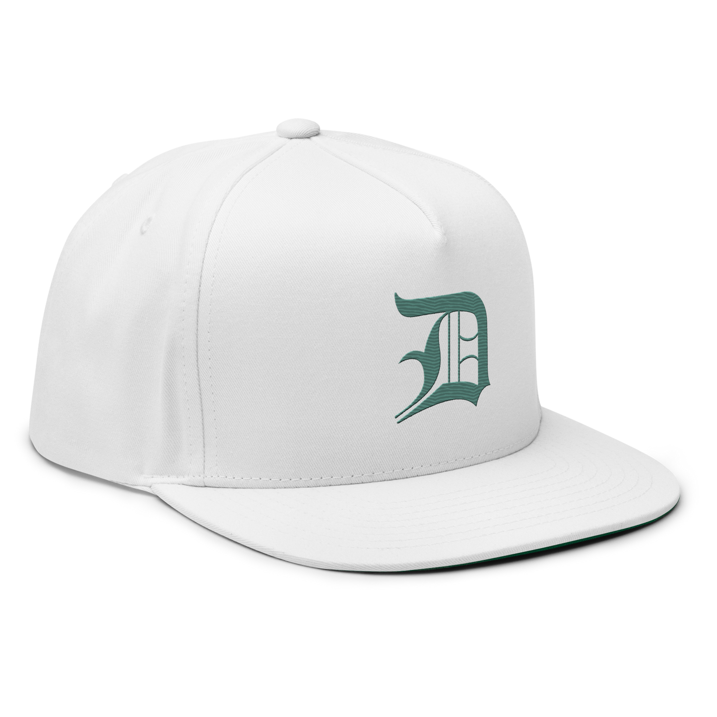 Detroit 'Old English D' Flat Bill Snapback (Copper Green)