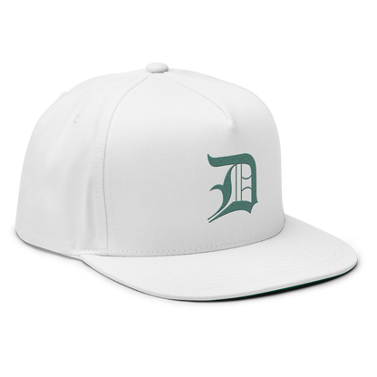 Detroit 'Old English D' Flat Bill Snapback (Copper Green)