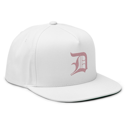 Detroit 'Old English D' Flat Bill Snapback (Cherry Blossom Pink)