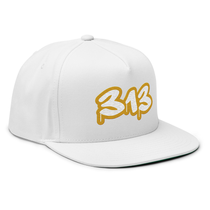 Detroit '313' Flat BIll Snapback (Gold Tag Font)