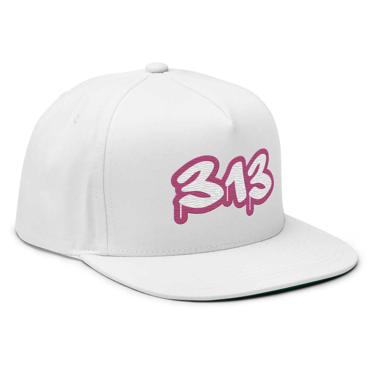 Detroit '313' Flat BIll Snapback (Apple Blossom Pink Tag Font)