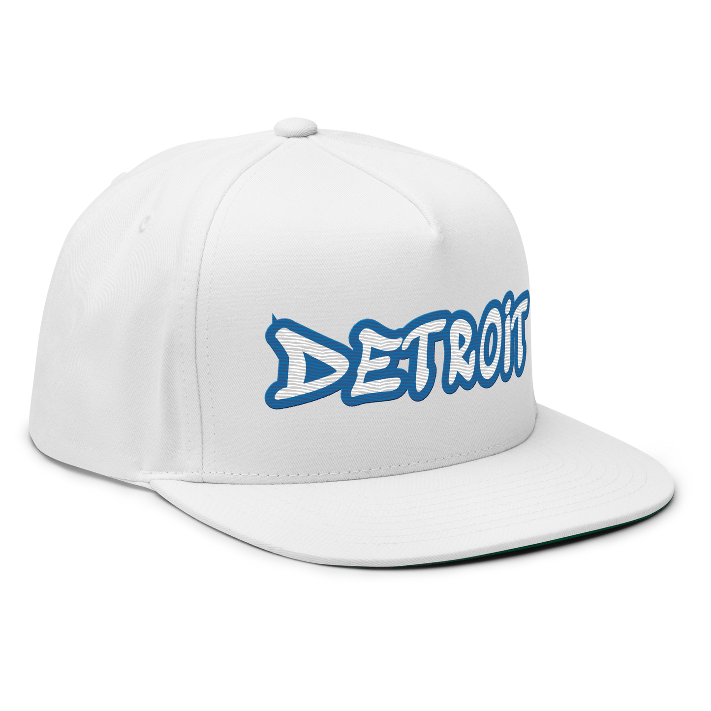 'Detroit' Flat Bill Snapback (Azure Tag Font)