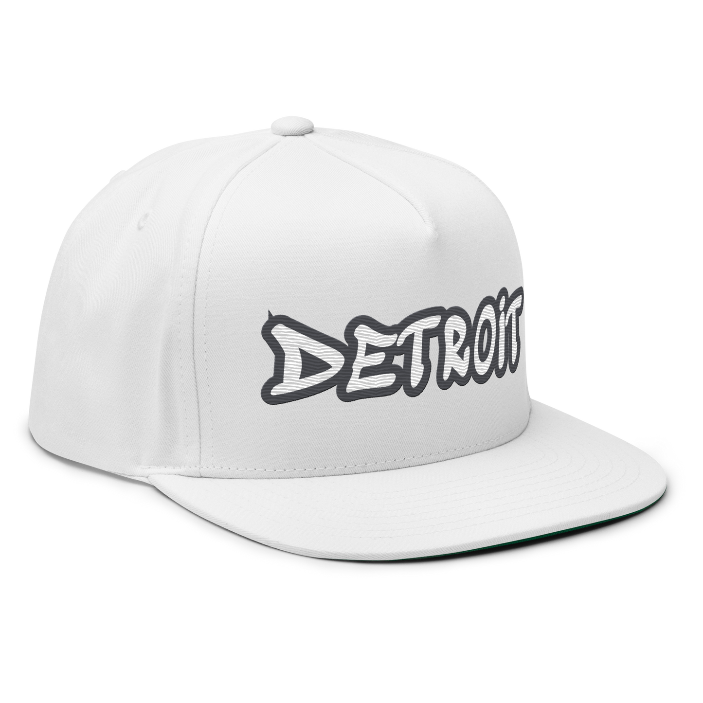 'Detroit' Flat Bill Snapback (Iron Ore Grey Tag Font)