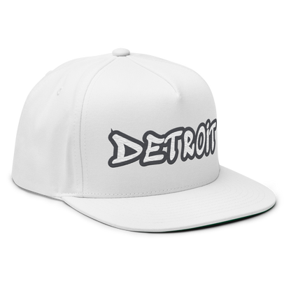 'Detroit' Flat Bill Snapback (Iron Ore Grey Tag Font)