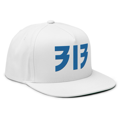 Detroit '313' Snapback (Glam Font) | 5-Panel - Azure