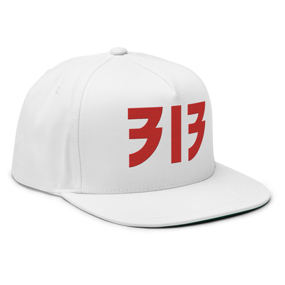 Detroit '313' Snapback (Glam Font) | 5-Panel - Aliform Red