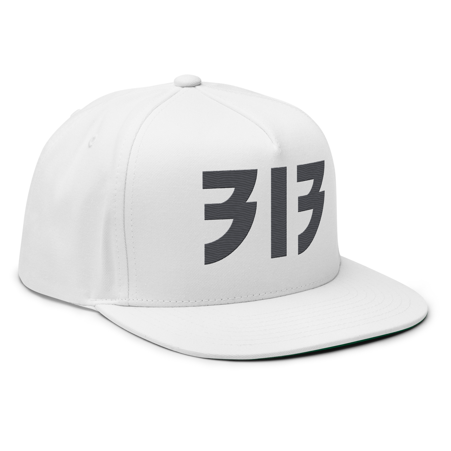 Detroit '313' Snapback (Glam Font) | 5-Panel - Iron Ore Grey