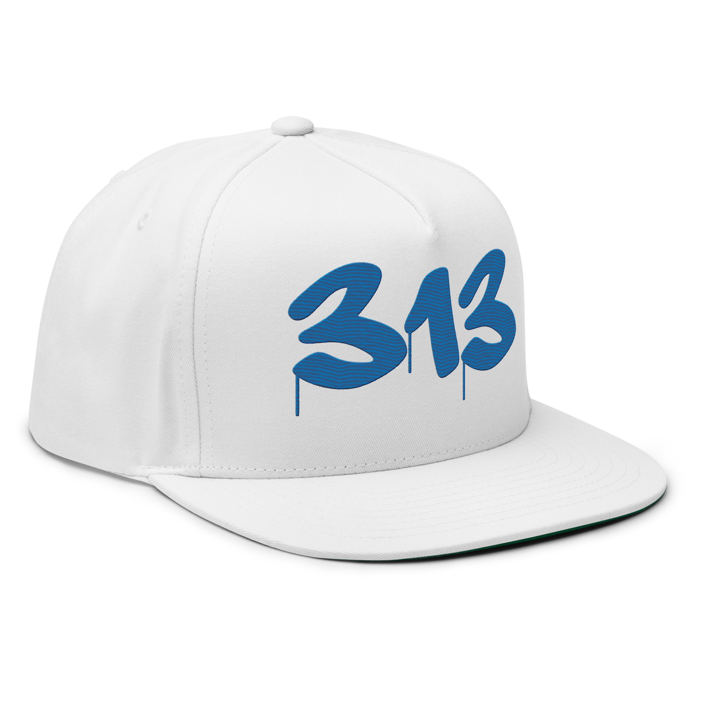 Detroit '313' Snapback (Tag Font) | 5-Panel - Azure