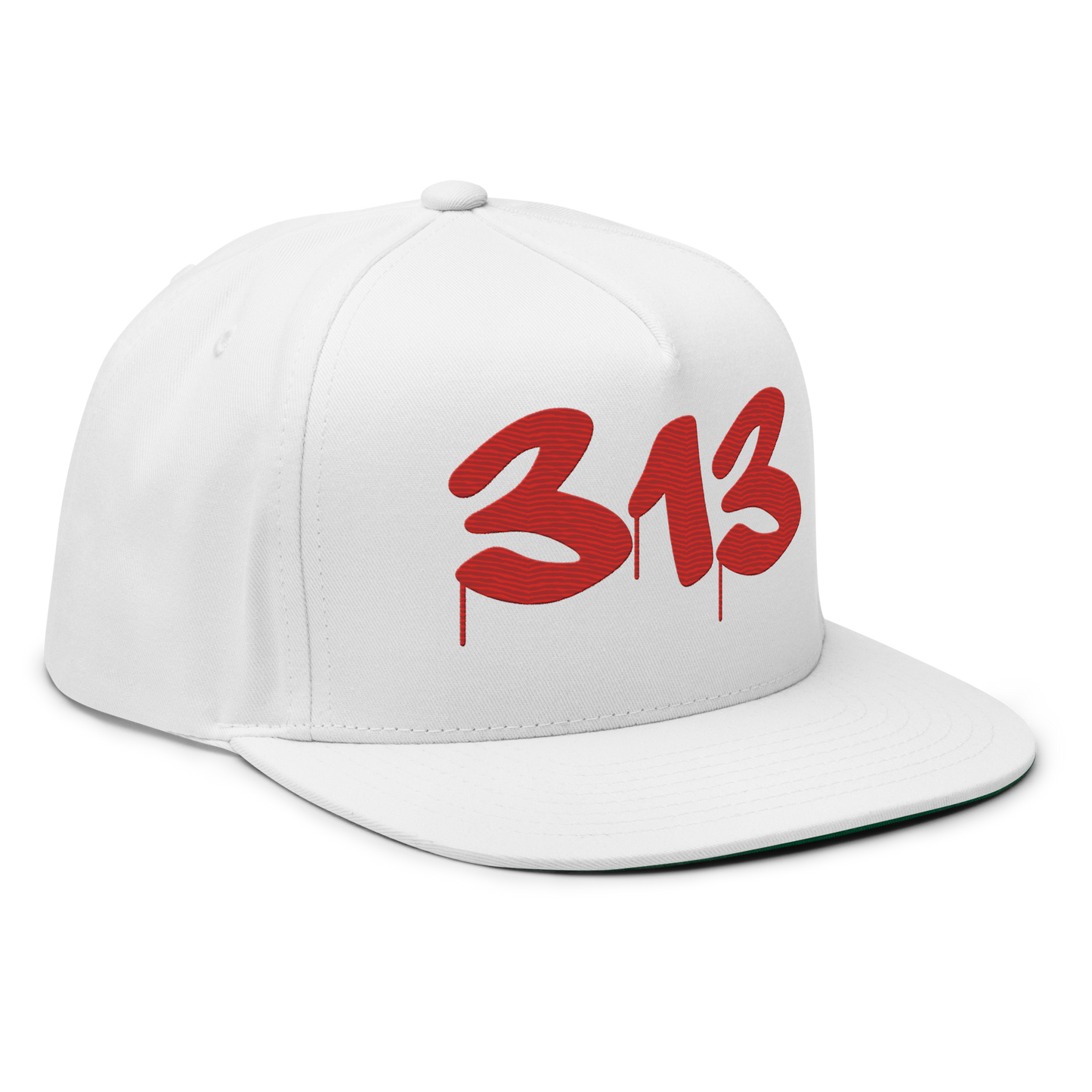 Detroit '313' Snapback (Tag Font) | 5-Panel - Aliform Red