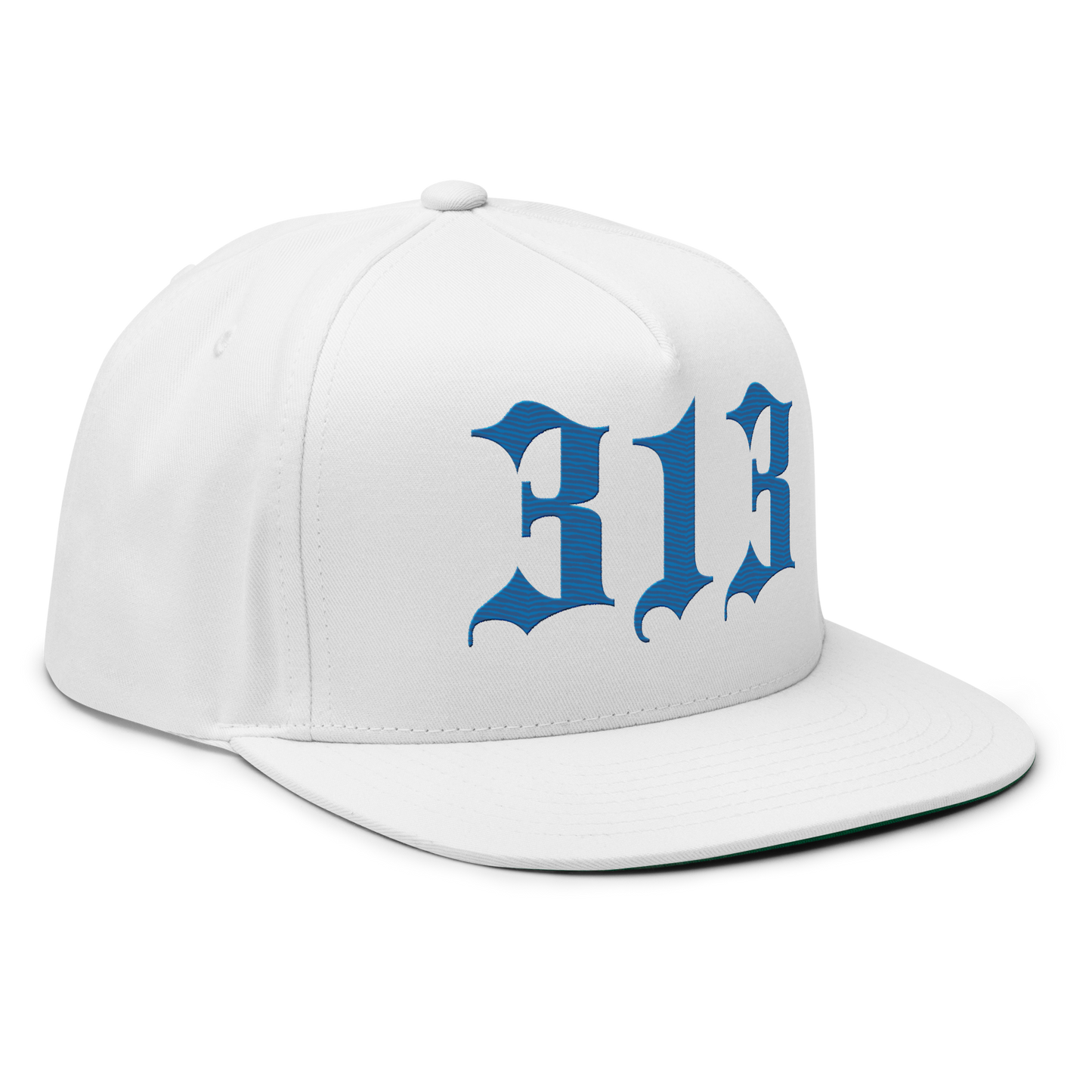 Detroit '313' Snapback (Old English Font) | 5-Panel - Azure