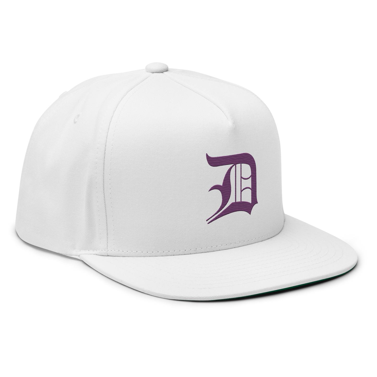 Detroit 'Old English D' Flat Bill Snapback (Plum)