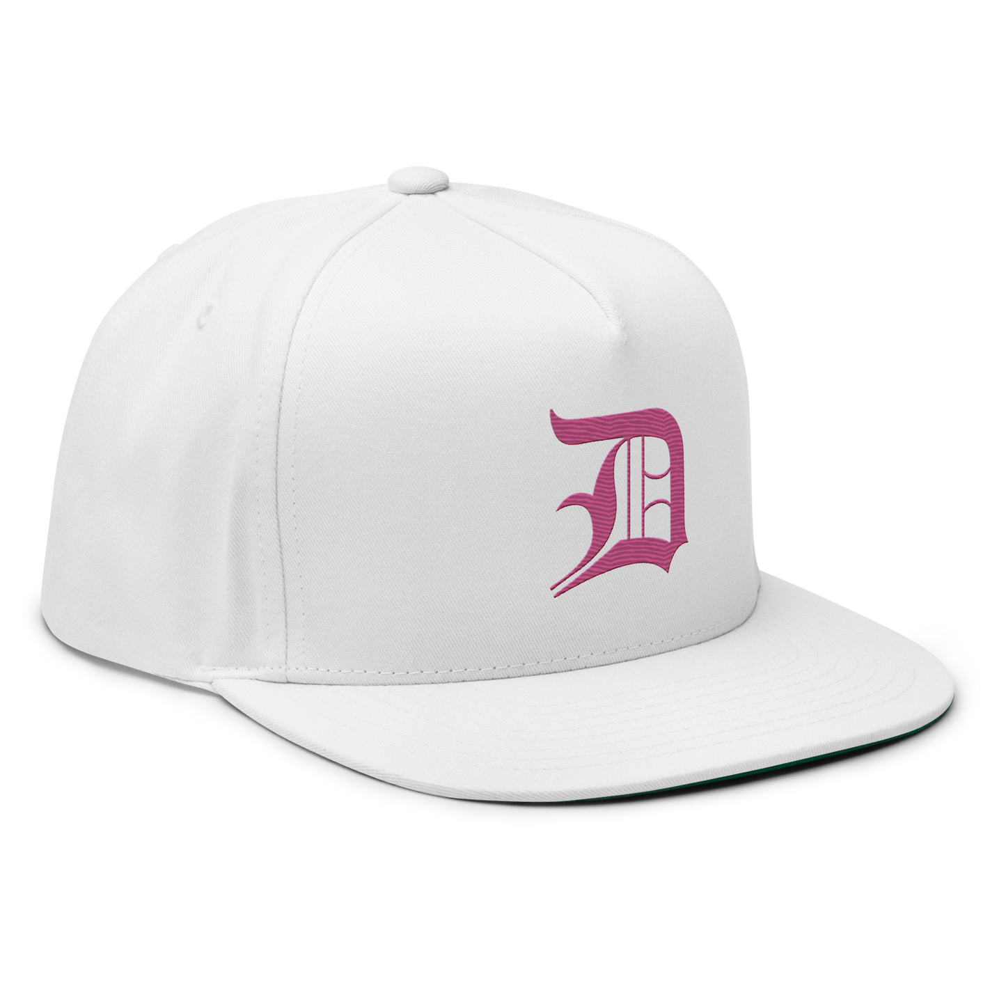 Detroit 'Old English D' Flat Bill Snapback (Apple Blossom Pink)