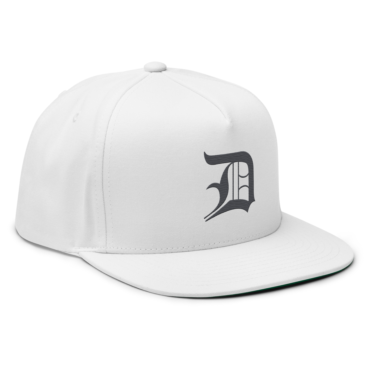 Detroit 'Old English D' Flat Bill Snapback (Iron Ore Grey)