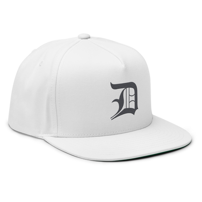 Detroit 'Old English D' Flat Bill Snapback (Iron Ore Grey)