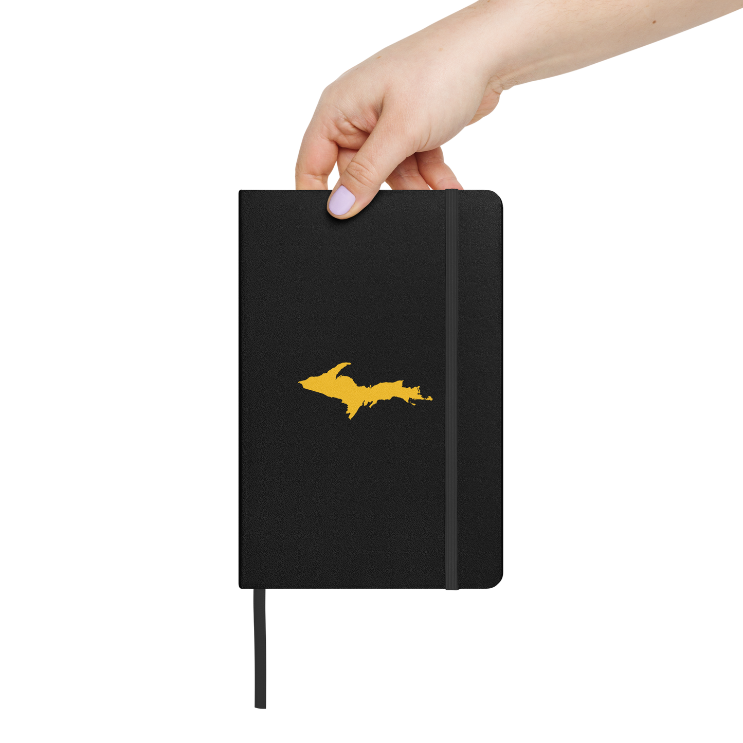 Michigan Upper Peninsula Hardcover Notebook (w/ Gold UP Outline) | Banded - 160pgs