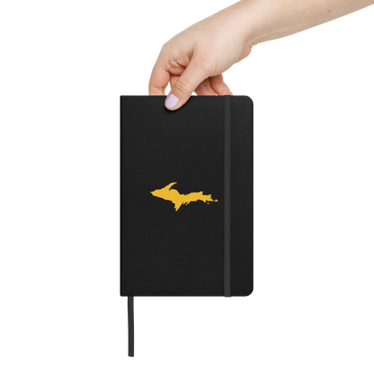 Michigan Upper Peninsula Hardcover Notebook (w/ Gold UP Outline) | Banded - 160pgs