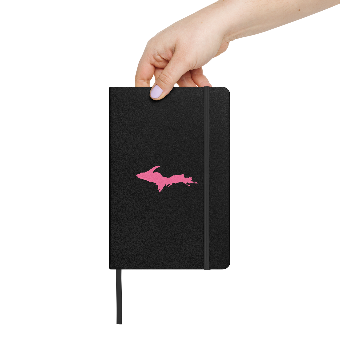 Michigan Upper Peninsula Hardcover Notebook (w/ Pink UP Outline) | Banded - 160pgs