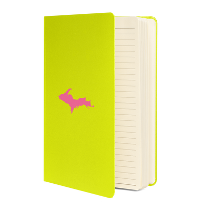 Michigan Upper Peninsula Hardcover Notebook (w/ Pink UP Outline) | Banded - 160pgs