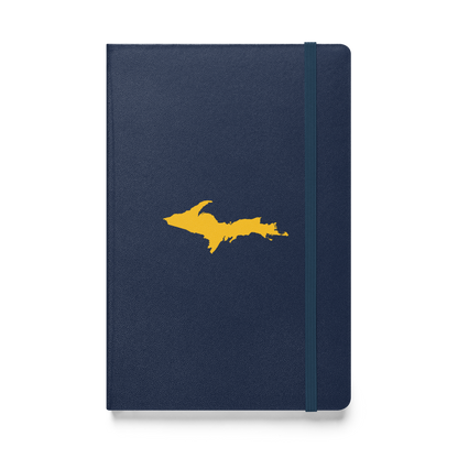 Michigan Upper Peninsula Hardcover Notebook (w/ Gold UP Outline) | Banded - 160pgs