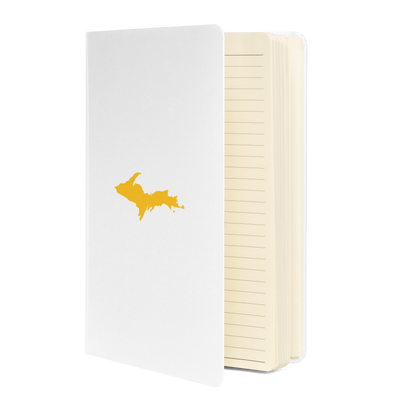 Michigan Upper Peninsula Hardcover Notebook (w/ Gold UP Outline) | Banded - 160pgs