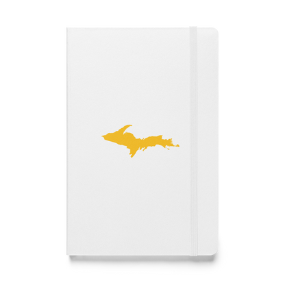 Michigan Upper Peninsula Hardcover Notebook (w/ Gold UP Outline) | Banded - 160pgs