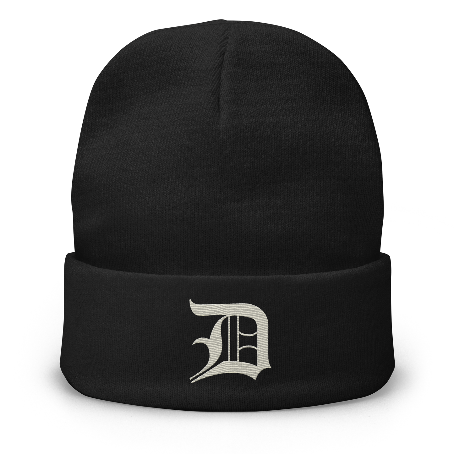 Detroit 'Old English D' Winter Beanie (Ivory White)