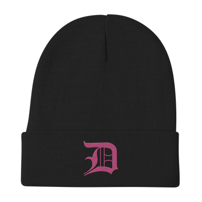 Detroit 'Old English D' Winter Beanie (Apple Blossom Pink)