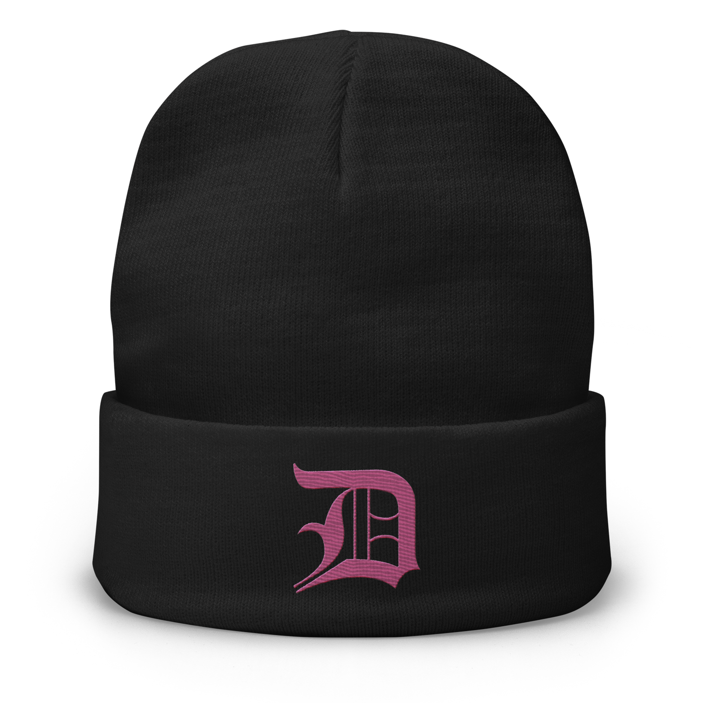 Detroit 'Old English D' Winter Beanie (Apple Blossom Pink)