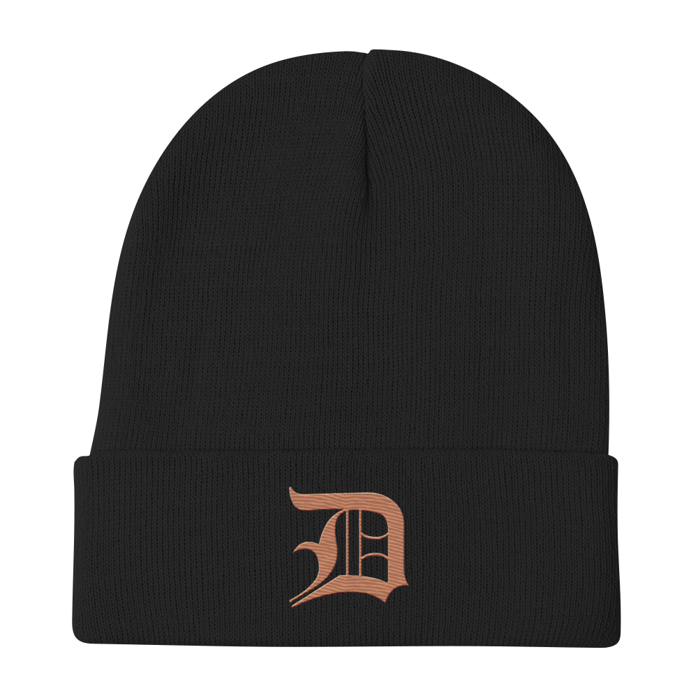 Detroit 'Old English D' Winter Beanie (Copper)