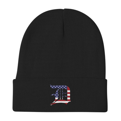 Detroit 'Old English D' Winter Beanie (Patriotic Edition)