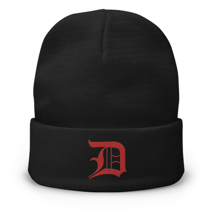 Detroit 'Old English D' Winter Beanie (Alform Red)