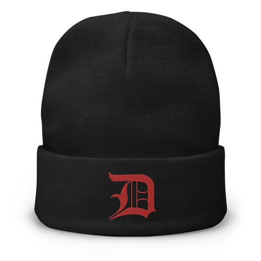 Detroit 'Old English D' Winter Beanie (Alform Red)