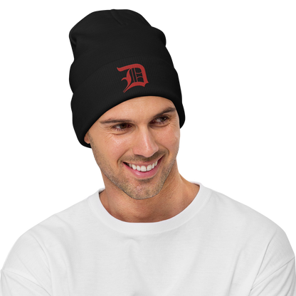 Detroit 'Old English D' Winter Beanie (Alform Red)