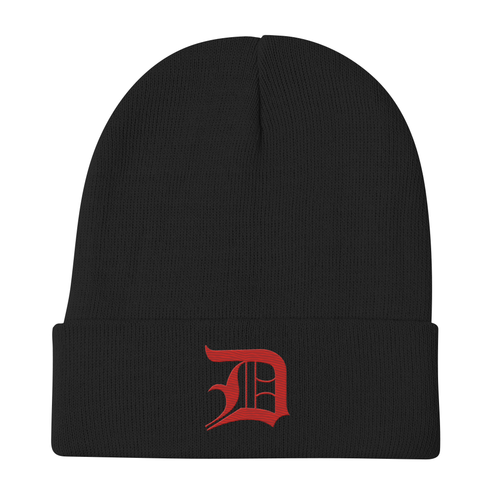 Detroit 'Old English D' Winter Beanie (Alform Red)