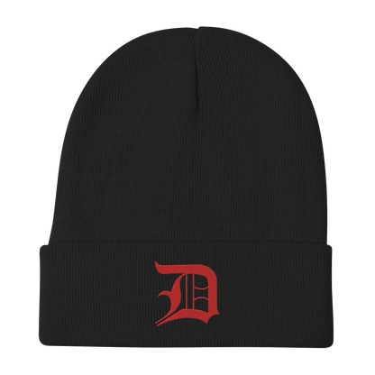 Detroit 'Old English D' Winter Beanie (Alform Red)