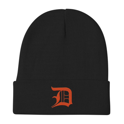 Detroit 'Old English D' Winter Beanie (Maple Leaf Orange)