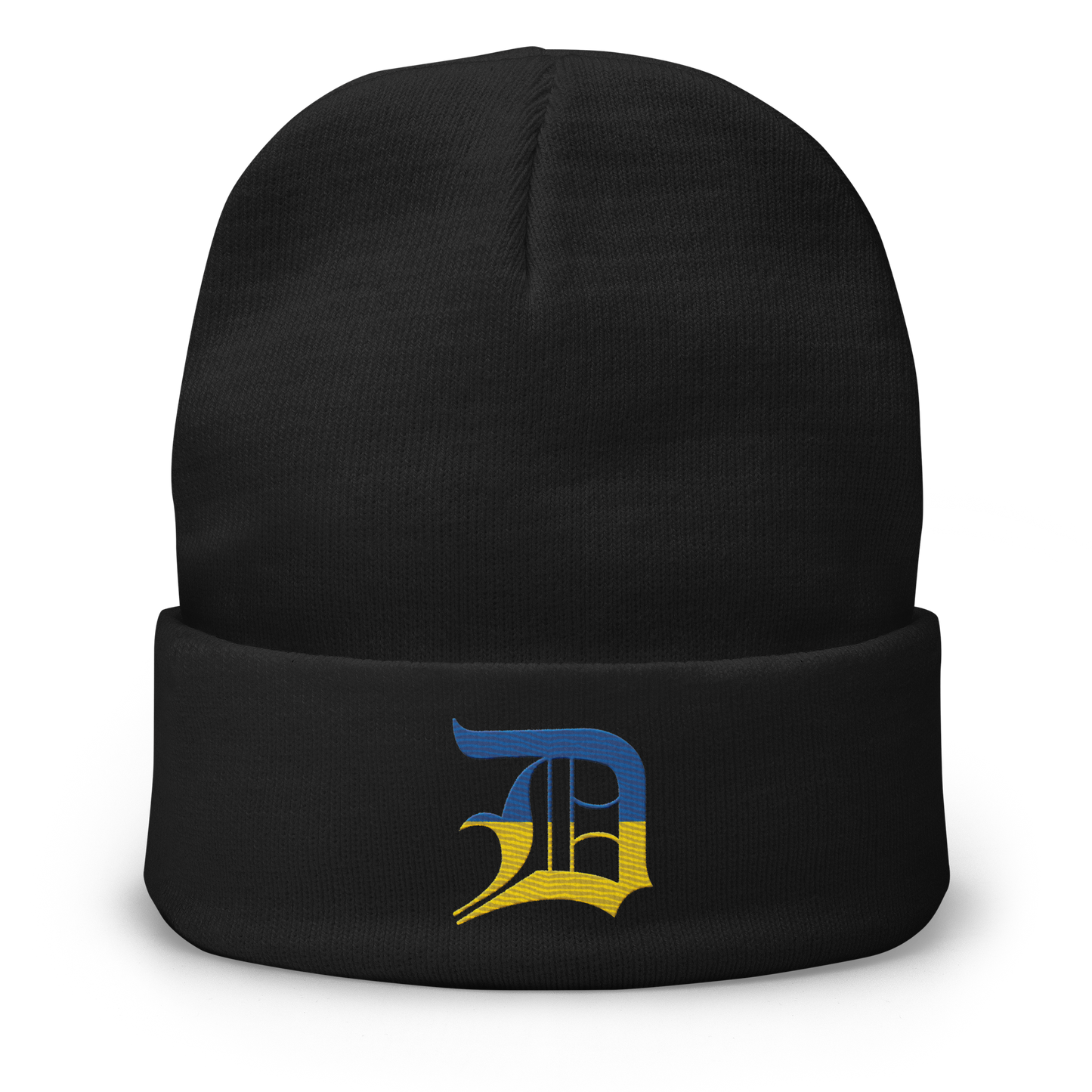 Detroit 'Old English D' Winter Beanie (Ukraine Edition)