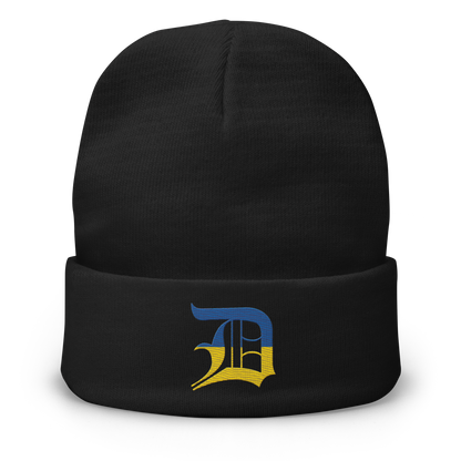 Detroit 'Old English D' Winter Beanie (Ukraine Edition)