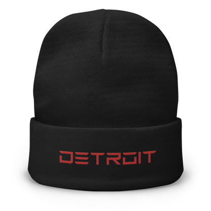 'Detroit' Winter Beanie (Electric Font) | Red