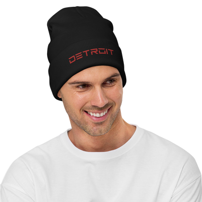 'Detroit' Winter Beanie (Electric Font) | Red