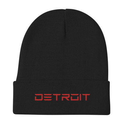 'Detroit' Winter Beanie (Electric Font) | Red