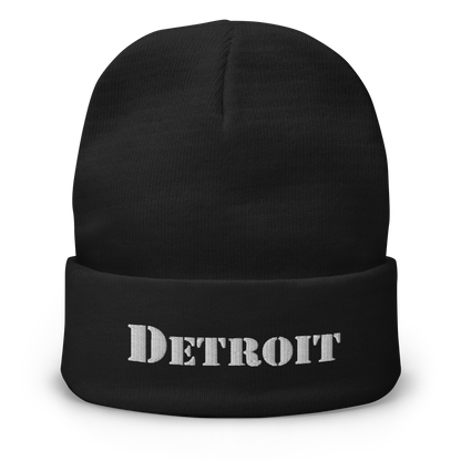 'Detroit' Winter Beanie (Army Front)