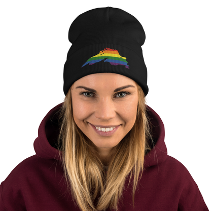 Lake Superior Winter Beanie | Rainbow Pride Edition