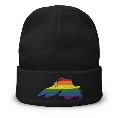 Lake Superior Winter Beanie | Rainbow Pride Edition