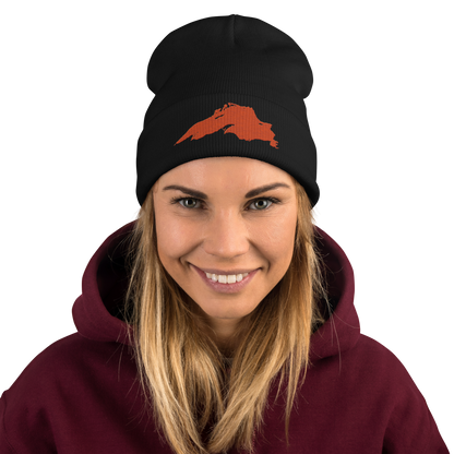 Lake Superior Winter Beanie | Maple Leaf Orange