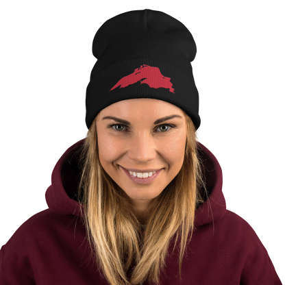 Lake Superior Winter Beanie | Lighthouse Red