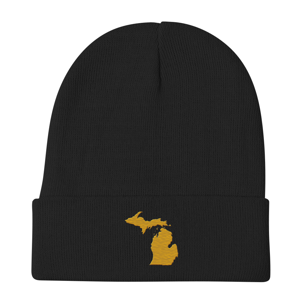 Michigan Winter Beanie | Gold Outline