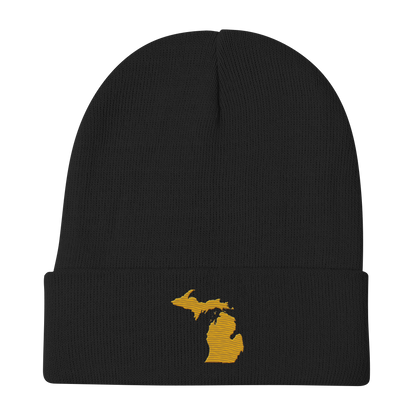 Michigan Winter Beanie | Gold Outline