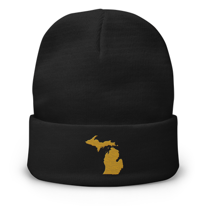 Michigan Winter Beanie | Gold Outline