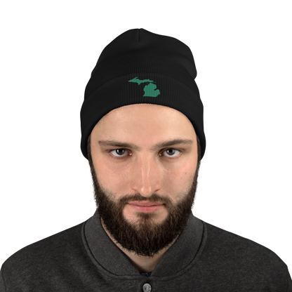 Michigan Winter Beanie | Emerald Green Outline